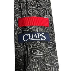 Chaps Black and Gray Paisley Tie